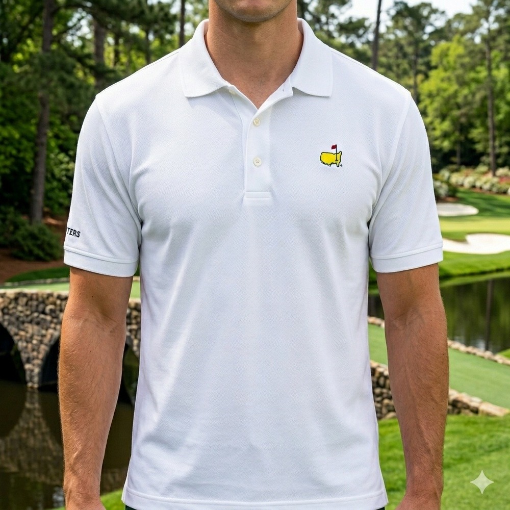 Masters Collection Polo Shirt Mens Large White Pima Cotton Augusta National